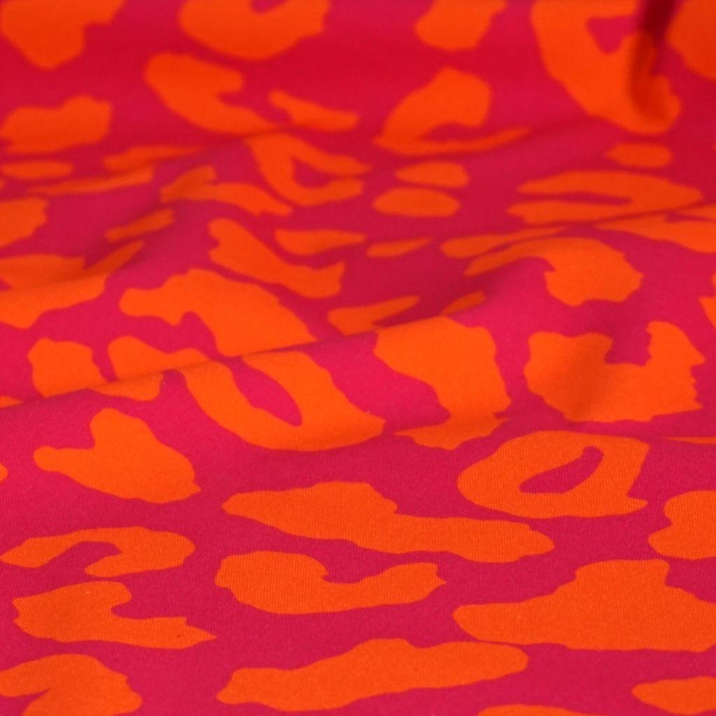 Dekostoff Canvas Leo Animalprint orange pink